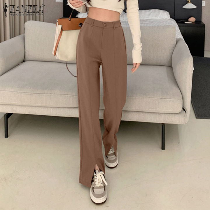 Women Cargo Pants Wide Leg Straight Trousers Casual Baggy