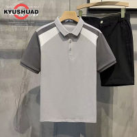 KYUSHUAD เสื้อสีพิเศษสั้นฤดูร้อนแฟชั่นผู้ชายระบายอากาศที่สะดวกสบายแขนสั้น