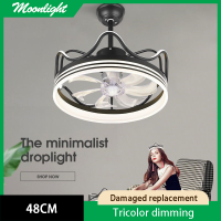 MOONLIGHT- LED Ceiling Fan Lamp Modern Lighting Exhaust With Remote Control Mute 3-Wind Adjustable Speed Dimmable For Indoor