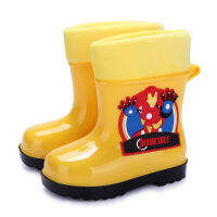 Marvel Children Rain Boots Baby Kindergarten Non-slip snow Water Shoes Elsa Rubber Shoes Keep Warm In Winter