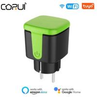 CORUI Tuya EU Outdoor Waterproof Smart Plug  16A WiFi Remote Control Smart Socket With Power Monitor Function Smart Life Alexa Power Points  Switches