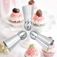 3 ชิ้น/เซ็ตรัสเซียดอกไม้ไอซิ่งท่อหัวฉีดเคล็ดลับตกแต่งเค้ก Pastry Cupcake Baking Tools