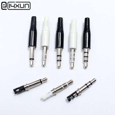 10pcs White And Black 3.5mm Stereo Headset Plug 4 Pole 3 Pole 3.5 Audio Plug Jack Adapter Connector For Iphone