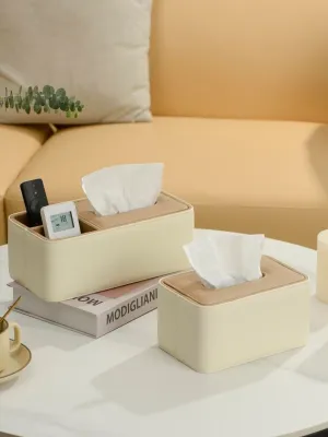 MUJI High-end Wabi-Sabi Multifunctional Tissue Box Creamy Advanced Home Creative Remote Control Living Room Coffee Table Bedroom Pumping Tray  Original