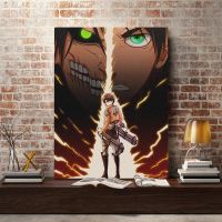 ✆ Self-adhesive สติ๊กเกอร์ติดผนัง Eren Jaeger Attack On Titan ตกแต่งบ้านภาพวาดอะนิเมะโปสเตอร์ Wall Art ตกแต่งห้องนั่งเล่น