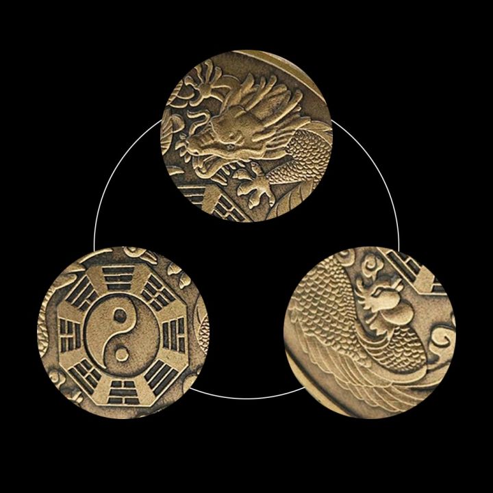 2023-new-1oz-dragon-phoenix-commemorative-coin-tai-chi-eight-diagrams-challenge-coin-retro-bronze-coin-copper-plated-collectible