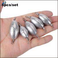 LUCHY WATCHES 5PCS Round Shot Hook Connector Line Sinkers น้ำหนัก ตะกั่วตกปลาตก หยด Sinker รูปมะกอก