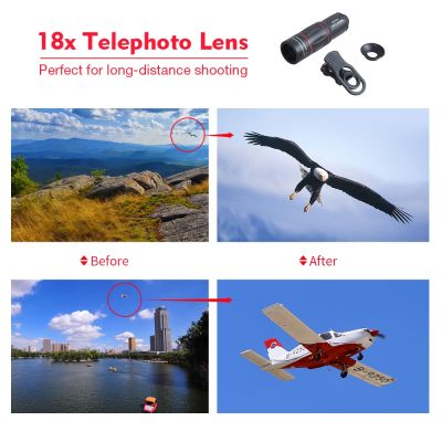 Universal 18X Telescope Optical adjustable HD Zoom Mobile Phone Lens for Smartphones iPhone 13 pro max Samsung clip Camera LensTH