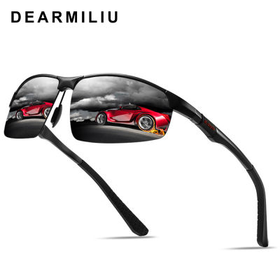 DEARMILIU Aluminum Magnesium Mens Sunglasses Polarized Semi-Rimless Mirror Sun Glasses oculos Male Eyewear Accessories For Men