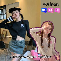 เสื้อคาร์ดิแกนแบบถักปักยาวสั้นเกาหลีสำหรับผู้หญิง Alren