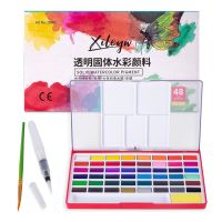 Portable Superior Watercolor Paint Set With Water Brush Pen Foldable Travel Water Color Pigment For Draw Art Supplie