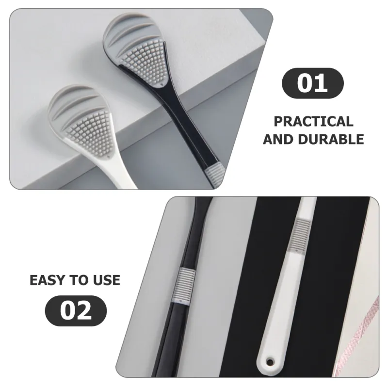 POPOUSHOP 2 Pcs Scraper Tongue Brush Dental Cleaning Tools Abs Cleaner Baby  Child Paintbrush Cleaners Spachella Silicone Major