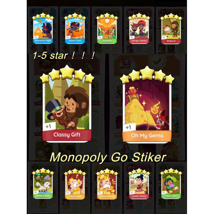 spots Monopoly go 4 5 star sticker | Lazada