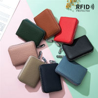 Solid Color Multi-position Organ Card Holder Pu Leather Credit Card Wallet New Short Zipper Coin Purse Women Business Bag