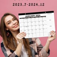 July 2023- December 2024 English Wall Calendar 18 Months Hanging Calendar for Home Office Schedule Paper Year Planning Note