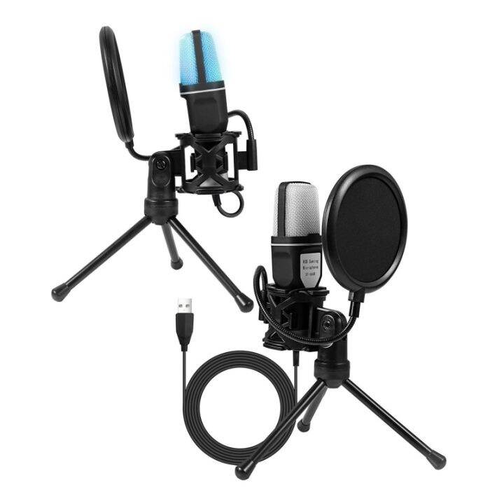 sensitivity-usb-microphone-wired-condenser-microphone-with-stand-clip-for-pc-rgb-light-condenser-mic-2-2k-impedance