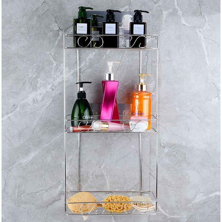 bathroom-shelf-organizer-ชั้นวางในห้องน้ำ-ชั้นวางของในห้องน้ำสแตนเลส-304-แท้-3-ชั้น-ไม่ต้องเจาะผนัง-ไม่ต้องใช้สว่าน-รับน้ำหนักได้ดี-แถมอุปกรณ์ติดตั้ง-ชั้นวางในห้องน้ําสแตนเลส-bathroom-shelving-ชั้นวาง