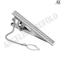 ANGELINO RUFOLO Tie Clip ดีไซน์ Spectrum เข็มหนีบเนคไทโรเดียมคุณภาพเยี่ยม ตัวเรือนสีเงิน