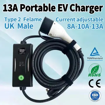 7KW 32A Portable EV Charger Type2 IEC62196-2 EVSE Charging Box Type1 SAE  J1772 CEE Plug Controller Wallbox for Electric Vehicle