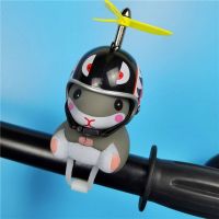 Mini Rubber Hamster For a Car Accessories Interior Cute Propeller Automobile Decoration Motorcycle Ornaments With Helmet