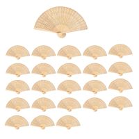 Wooden Hand Fan Hand Folding Fan with Gift Bags Wedding Favors (Pack of 24)