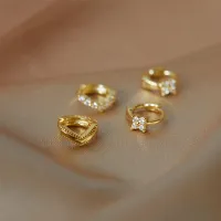 Earrings Korean Simple Exquisite Flower V-shaped Jewelry Ear Cuff Clip Earrings Stud Earrings Ear Buckle
