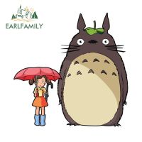 EARLFAMILY 13ซม. X 13ซม. Totoro And Mei Kusakabe สติกเกอร์รถกราฟฟิตีรถจักรยานยนต์อะควอวอวอวอฟแล็ปท็อปกันน้ำตกแต่ง