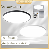 กันน้ำ ไฟเพดาน กันแมลงโคมไฟเพดาน LED เสียบได้ ติดตั้งง่าย แบบบางเฉียบ ใช้ในห้องครัว ห้องน้ำ โคมไฟระเบียง 6000K แสงสีขาว ไฟขนมปังLED