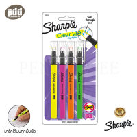 แพ็ค 4 ด้าม Sharpie ชาร์ปี้ Highlighter Clear View STK ปากกาไฮไลท์เน้นข้อความ ด้ามเล็ก หัวใส มี 4 สี สีเหลือง สีชมพู สีส้ม สีเขียว - Set of 4 pcs. Sharpie Highlighter Clear View STK Stick Assorted  [เครื่องเขียน pendeedee]