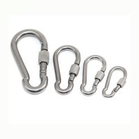 M6/M8/M10 Multifunctional 304 Stainless Steel Spring Snap Carabiner Quick Link Lock Ring Hook snap shackle Chain Fastener Hook Coil Springs