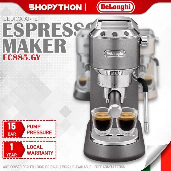 DELONGHI Dedica Arte EC885.GY Grey (1.1L/1300W) Pump Espresso Machine Coffee Maker Barista