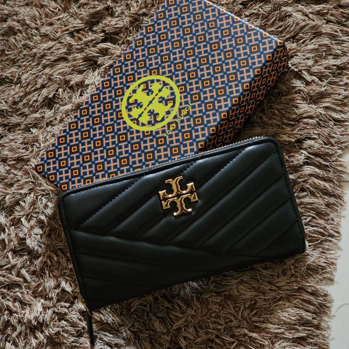 Tory Burch Kira Chevron-Quilt Zip Continental Wallet