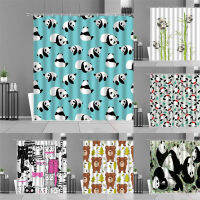 Cartoon Cute Animal Shower Curtain Funny Panda Bear Cat Fox Unicorn Animals Print Bathroom Curtains Child Room Decor Bath Cloth