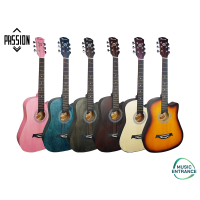 Passion Retro 38 Acoustic Guitar กีต้าร์ โปร่ง 38นิ้ว มีเหล็กขันคอ สำหรับผู้เริ่มเล่น แถมฟรี กระเป๋ากีต้าร์ ปิ๊ก คาโป้