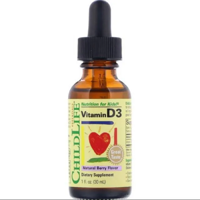 Childlife Vitamin D3 Natural Berry Flavor 1fl oz 30ml for infants and