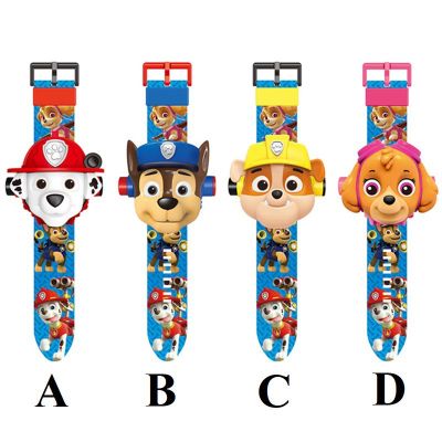 【Candy style】 นาฬิกาข้อมือโปรเจคเตอร์ Socute Paw Patrol Marshall Rubble Skye