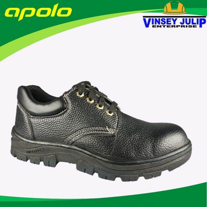 APOLO ES3600 BLACK LOW CUT SAFETY SHOES RUBBER SOLE STEEL CAP SAFETY SHOES Lazada PH