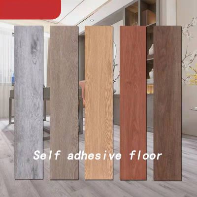 3D Self Adhesive Wood Grain Floor 91cmx15cm Wallpaper Modern PVC Foam Wall Sticker Waterproof Living Room Bathroom Home Decorati