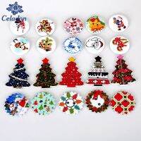 50Pcs Santa Claus amp;Snowman Button Christmas Decoration For Home Hanging Pendant Xmas Tree Ornaments Kids Gift