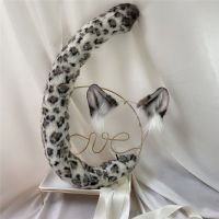 Christmas Halloween Cosplay Accessory Handmade Snow Leopard Ear Wolves And Cats Fox Ear Hair Hoop Headwear Tail for Girl Women