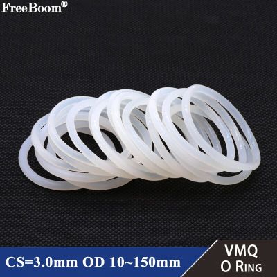 10/50Pcs VMQ O Ring Gasket CS 3mm OD 10 ~ 150mm Silicone Food Grade  O-rings Silicon ring High Temperature Gasket White Gas Stove Parts Accessories