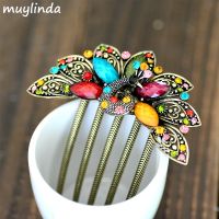 【YF】♙✜  muylinda Peacock Hair Comb Accessories Clip Jewelry Chinese Rhinestone Pin