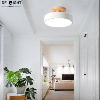 ZZOOI Modern ceiling lamp corridor lamps aisle lights wooden ceiling light lamps bedroom led lights room decor round lighting lamps