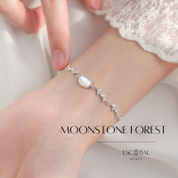 ESCOBAL✨สร้อยข้อมือนําโชค MOONSTONE FOREST สร้อยข้อมือเงินแท้ สร้อยข้อมือหินโมรา สร้อยข้อมือผู้หญิง กำไลข้อมือ กำไลเงิน