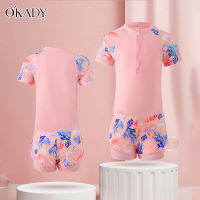 OKADY Childrens swimwear, girls split, big childrens sports training swimming equipment