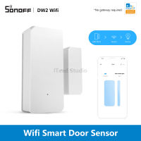 ITEAD SONOFF DW2 เซ็นเซอร์ประตู WiFi เซ็นเซอร์หน้าต่างไร้สายอัจฉริยะเปิด / ปิดเครื่องตรวจจับ eWeLink สถานะแอปซิงค์การจับคู่บลูทู ธ เซ็นเซอร์อัจฉริยะสำหรับการรักษาความปลอดภัยบ้านอัจฉริยะ