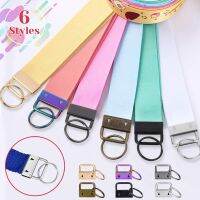 42Pcs 6 Colors 25mm Key Fob Hardware with Split Rings Wristlet Keychain Clamp Tail Clip DIY Kits for Luggage Wrist Strap Lanyar