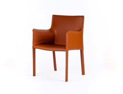 Modernform เก้าอี้ INO S61*50*H83 หนังสีน้ำตาลอิฐ#MA1-4