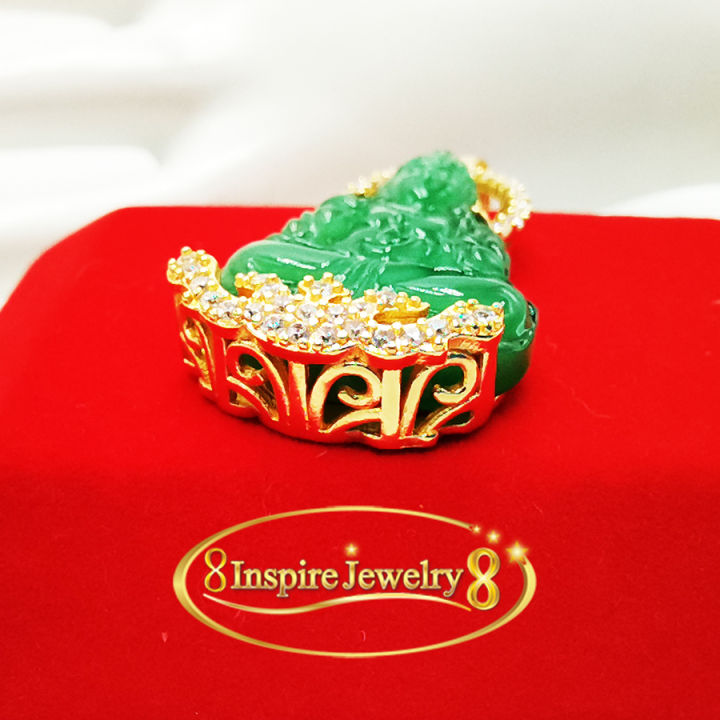 inspire-jewelry-จี้พลอยล้อมเพชร-ไซด์-7x5cm-งานฝังแบบร้านพลอย-ร้านเพชร-งานจิวเวลลี่-สวยงาม-ปราณีต-พร้อมกล่องกำมะหยี่สวยหรู