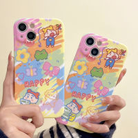 เคสมือถือลายการ์ตูนน่ารักไร้เดียงสาสำหรับ Iphone14pro Max แอปเปิ้ล13สีกราฟฟิตี11/12ใหม่